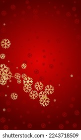 White Snowflake Vector Red Background. Falling Snowfall Card. Silver Sky Holiday. Fantasy Snow Wallpaper.