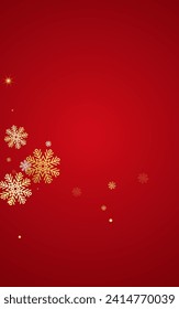 Fondo rojo del vector del copo de nieve blanco. Nuevo Diseño de Nieve. Tarjeta de Navidad de plata. Ilustración mágica de la nevada.