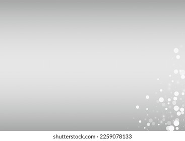 White Snowflake Vector Silver Background. Fantasy Blizzard Pattern. Light Abstract Backdrop. New Snowfall Banner.