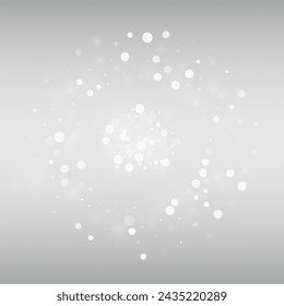 White Snowflake Vector Silver Background. Holiday Blizzard Pattern. Gray New Design. Sky Snowfall Texture.