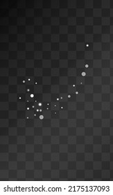 White Snowflake Vector Transparent Background. New Snow Banner. Silver Abstract Card. Light Confetti Transparent.
