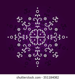 White snowflake with violet field