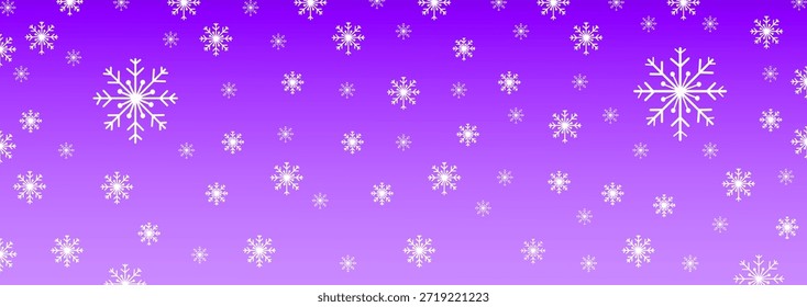 Fondo blanco del invierno del copo de nieve en gradiente púrpura para las Navidades y la decoración estacional