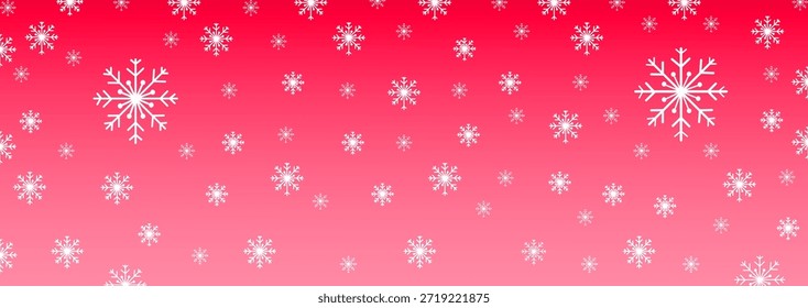 White Snowflake Winter Background on Red Gradient for Christmas and Holiday Decor