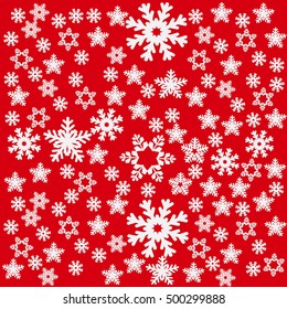 white snowflake. Winter background with snowflakes for a card for Christmas, New Year, winter vacation. Vector illustration