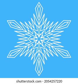 Copo de nieve blanco, icono de invierno. Sencillo símbolo de navidad lindo, hexágono de copo de nieve de cristal de hielo