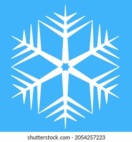 Copo de nieve blanco, icono de invierno. Sencillo símbolo de navidad lindo, hexágono de copo de nieve de cristal de hielo