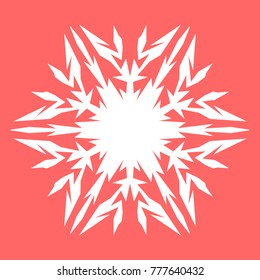White snowflake for your New Year design. Snowflake for posters, cards, invitation design