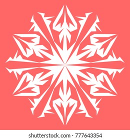 White snowflake for your New Year design. Snowflake for posters, cards, invitation design
