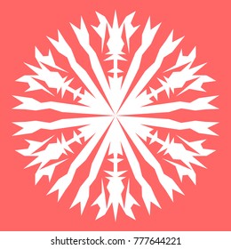 White snowflake for your New Year design. Snowflake for posters, cards, invitation design
