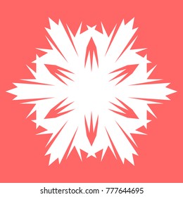 White snowflake for your New Year design. Snowflake for posters, cards, invitation design