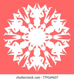White snowflake for your New Year design. Snowflake for posters, cards, invitation design