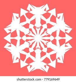 White snowflake for your New Year design. Snowflake for posters, cards, invitation design