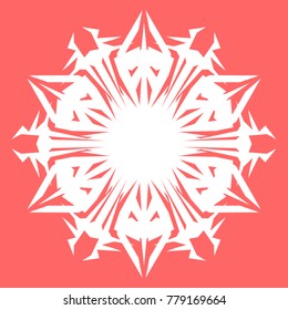 White snowflake for your New Year design. Snowflake for posters, cards, invitation design