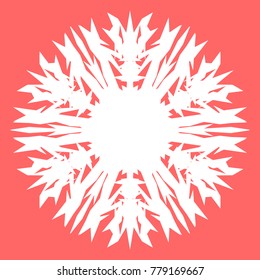 White snowflake for your New Year design. Snowflake for posters, cards, invitation design