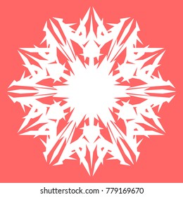 White snowflake for your New Year design. Snowflake for posters, cards, invitation design