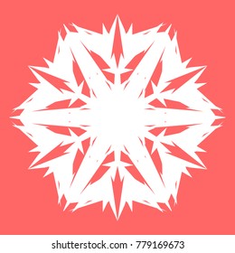 White snowflake for your New Year design. Snowflake for posters, cards, invitation design