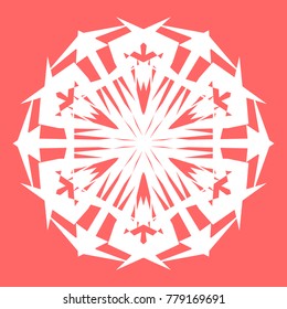 White snowflake for your New Year design. Snowflake for posters, cards, invitation design