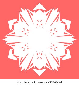 White snowflake for your New Year design. Snowflake for posters, cards, invitation design