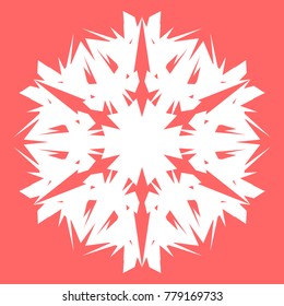 White snowflake for your New Year design. Snowflake for posters, cards, invitation design