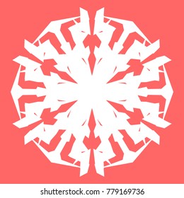 White snowflake for your New Year design. Snowflake for posters, cards, invitation design