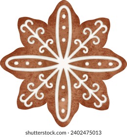 White Snowflakes Biscuit Cookie Illustration