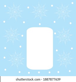 se pueden utilizar copos de nieve blancos y una copia del espacio sobre un delicado fondo azul para el diseño de postales, carteles, cubiertas