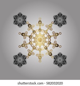 White snowflakes and dots on white background. Vector abstract design in white colors.