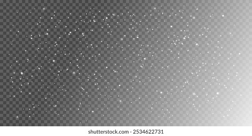 White snowflakes fly in the air. Snow blizzard, Snowflakes, snowfall. Snow png. Snow flakes. Christmas Designs. Vector illustration