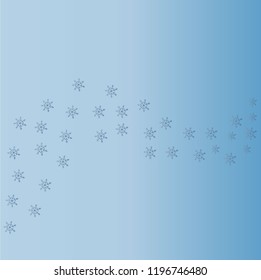 White snowflakes fly in the air. Snowflakes, snowy background.Blue Christmas snowflakes background.