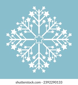 white snowflakes isolated on light blue background. and Snowflake icon. Snowflake for design Christmas vector, illustration