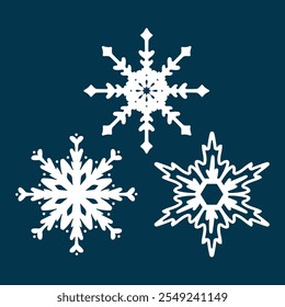 weiße Schneeflocken am Nachthimmel