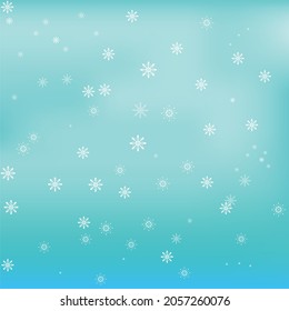 White snowflakes on abstract blue gradient background