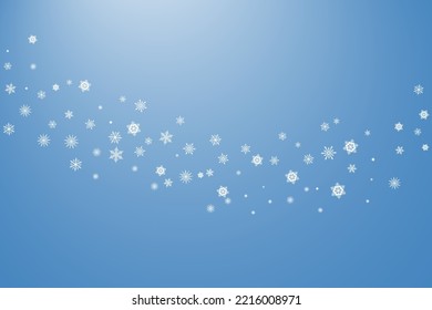 White snowflakes on a blue background. Winter, christmas, new year pattern.