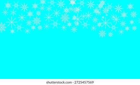 Weiße Schneeflocken auf blauem Hintergrund für Winter- und Weihnachtszeit. Banner-Design für Feiertage. Vektor eps10.