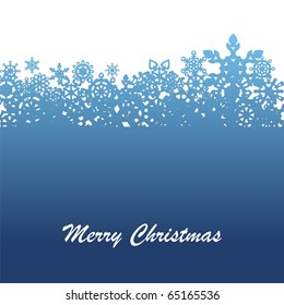 white snowflakes on blue background. Vector illustration