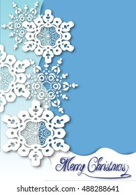 White Snowflakes on a blue gradient background For invitations ,cards ,banners and so on. Vector illustration.