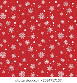 White snowflakes on a colored background of wrapping paper. Christmas holidays concept.