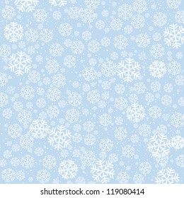 White snowflakes on light-blue background