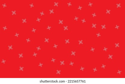 white snowflakes on red background