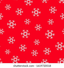 White snowflakes on red seamless vector pattern 