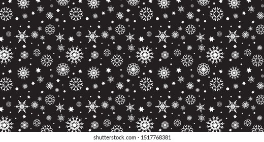 white Snowflakes Pattern background for new year leaflets.Illustration
