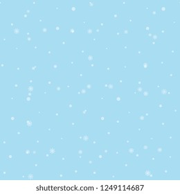 white snowflakes seamless pattern on blue background. winter vector illustration easy to edit and customize. falling snow ornament. eps 10