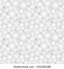 White snowflakes seamless pattern on a gray bakcground, vector illustration, winter vector, falling snowflakes, card making, scrapbook