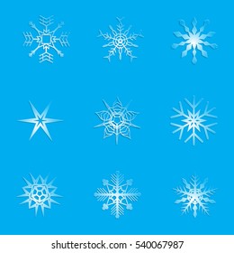 White SnowFlakes. With Shadow. Isolated. Eps10. 