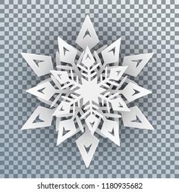 White snowflakes with shadow - stock vector