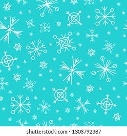 White snowflakes vector pattern