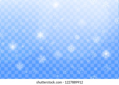 White snowflies on a trasparent background. Vector illustration