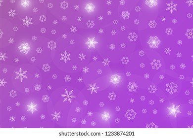 White snowflies on a violet background. Vector illustration