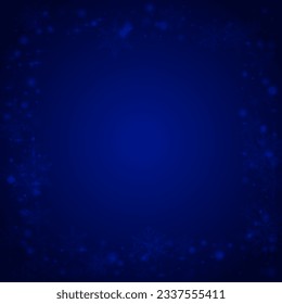 White Snowstorm Vector Blue Background. Silver Magic Dots Pattern. Festive Snowfall Invitation. Shine Snowflake Backdrop.
